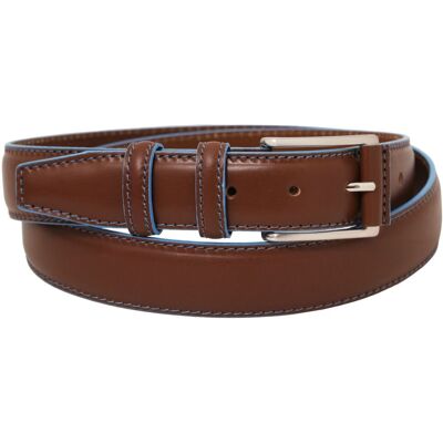 Tuscany Leather Cintura casual in pelle 35mm con bordi colorati in azzurro Marrone 115 cm Tuscany Leather Cintura casual in pelle 35mm con bordi colorati in azzurro Marrone 115 cm