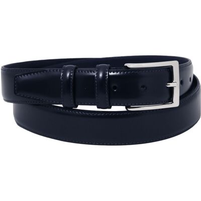 Tuscany Leather Cintura elegante in pelle spazzolata 35mm Blu scuro 100 cm Tuscany Leather Cintura elegante in pelle spazzolata 35mm Blu scuro 100 cm