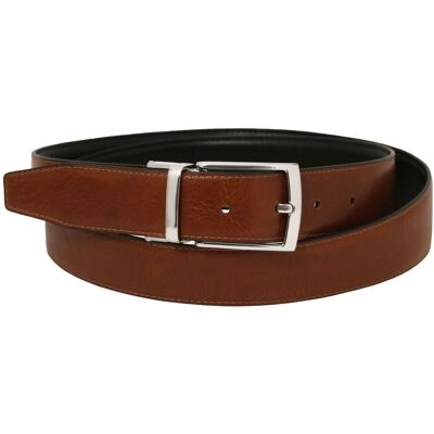 Tuscany Leather Cintura elegante double face 35mm in pelle liscia Marrone 100 cm Tuscany Leather Cintura elegante double face 35mm in pelle liscia Marrone 100 cm