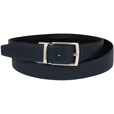 Tuscany Leather Cintura elegante double face 35mm in pelle liscia Blu scuro 105 cm Tuscany Leather Cintura elegante double face 35mm in pelle liscia Blu scuro 105 cm