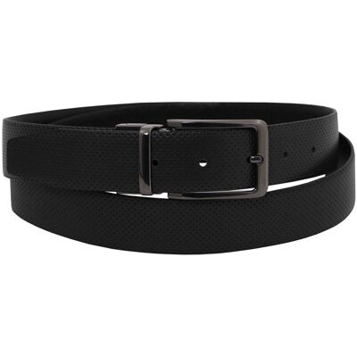 Tuscany Leather Cintura elegante double face 35mm in pelle liscia Nero 105 cm Tuscany Leather Cintura elegante double face 35mm in pelle liscia Nero 105 cm