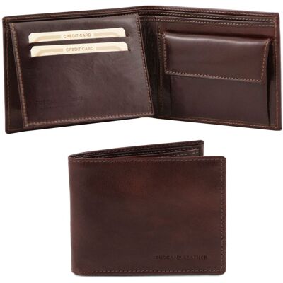 Tuscany Leather Esclusivo portafoglio uomo in pelle 3 ante con portaspiccioli Testa di Tuscany Leather Esclusivo portafoglio uomo in pelle 3 ante con portaspiccioli Testa di