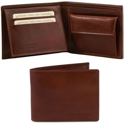 Tuscany Leather Esclusivo portafoglio uomo in pelle 3 ante con portaspiccioli Marrone Tuscany Leather Esclusivo portafoglio uomo in pelle 3 ante con portaspiccioli Marrone
