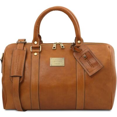 Tuscany Leather Borsone da viaggio in pelle con tasca sul retro Misura piccola Tuscany Leather Borsone da viaggio in pelle con tasca sul retro Misura piccola