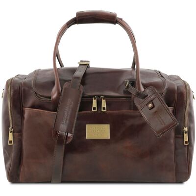 Tuscany Leather Borsone viaggio in pelle con tasche laterali Testa di Moro Tuscany Leather Borsone viaggio in pelle con tasche laterali Testa di Moro
