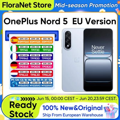 OnePlus Nord 5 Smartphone 5G Snapdragon 8s Gen 3 Display AMOLED da 6,83” 144 Hz 5200mAh Ricarica SUPERVOOC 80W Doppia Fotocamera da 50MP OnePlus Nord 5 Smartphone 5G Snapdragon 8s Gen 3 Display AMOLED da 6,83” 144 Hz 5200mAh Ricarica SUPERVOOC 80W Doppia Fotocamera da 50MP