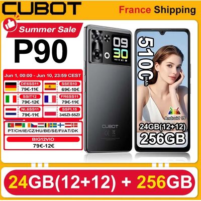 Cubot Smartphone P90 Android 15 24(12+12)GB + 256GB 6.88" 120Hz G100 64MP+16MP 5100mAh Telefono NFC Face ID Impronta Digitale Cubot Smartphone P90 Android 15 24(12+12)GB + 256GB 6.88" 120Hz G100 64MP+16MP 5100mAh Telefono NFC Face ID Impronta Digitale