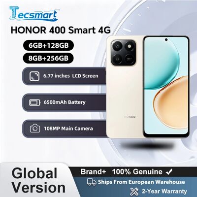 Honor 400 Smart 4G, Versione EU, Smartphone 4G, Fotocamera Principale da 108MP, Batteria da 6500mAh, Display da 6,77 Pollici a 120Hz, Processore Octa-core Honor 400 Smart 4G, Versione EU, Smartphone 4G, Fotocamera Principale da 108MP, Batteria da 6500mAh, Display da 6,77 Pollici a 120Hz, Processore Octa-core