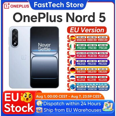OnePlus Nuovo Smartphone Nord 5 5G Snapdragon ™ Display AMOLED da 6,83” a 144 Hz, 8s Gen 3, 5200mAh, 80W SUPERVOOC, Doppia Fotocamera da 50MP OnePlus Nuovo Smartphone Nord 5 5G Snapdragon ™ Display AMOLED da 6,83” a 144 Hz, 8s Gen 3, 5200mAh, 80W SUPERVOOC, Doppia Fotocamera da 50MP