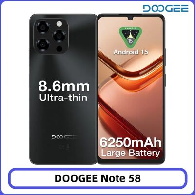 DOOGEE Note 58 Smartphone 32GB 128GB 6.75" HD+ 90Hz Batteria Grande da 6250mAh Unisoc T7250 Fotocamera 16MP NFC Android 15 Cellulare DOOGEE Note 58 Smartphone 32GB 128GB 6.75" HD+ 90Hz Batteria Grande da 6250mAh Unisoc T7250 Fotocamera 16MP NFC Android 15 Cellulare