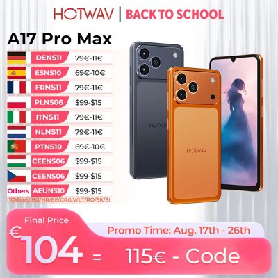 Hotwav Smartphone A17 Pro Max 6.75'' 120Hz 4GB 256GB, Telefono Cellulare Android 15, Batteria 5160mAh, Sottile con Jack per Cuffie da 3.5mm Hotwav Smartphone A17 Pro Max 6.75'' 120Hz 4GB 256GB, Telefono Cellulare Android 15, Batteria 5160mAh, Sottile con Jack per Cuffie da 3.5mm