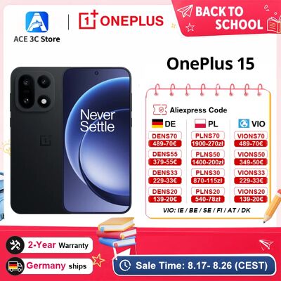 OnePlus 15 5G, Versione Globale, Smartphone, 12+256, 16+512, Snapdragon 8 Elite Gen 5, Display 165Hz, 7300mAh, 120W, eSIM, NFC, Nero OnePlus 15 5G, Versione Globale, Smartphone, 12+256, 16+512, Snapdragon 8 Elite Gen 5, Display 165Hz, 7300mAh, 120W, eSIM, NFC, Nero