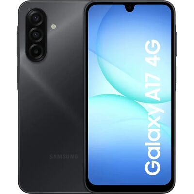 Samsung Galaxy A17 4G (SM-A175) Smartphone Android 15 con schermo Super AMOLED FHD+ da 6,7" a 90 Hz, Exynos 1330, 4 GB di RAM, 128 GB di memoria, fotocamera da 50 MP, batteria da 5000 mAh con Samsung Galaxy A17 4G (SM-A175) Smartphone Android 15 con schermo Super AMOLED FHD+ da 6,7" a 90 Hz, Exynos 1330, 4 GB di RAM, 128 GB di memoria, fotocamera da 50 MP, batteria da 5000 mAh con