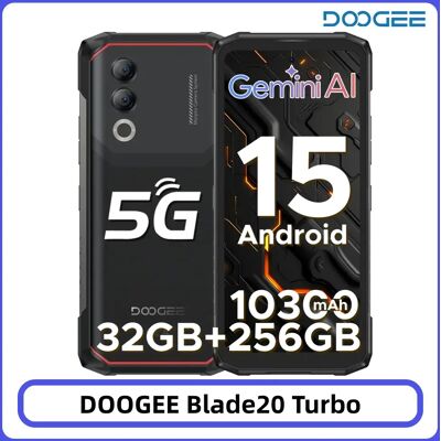 DOOGEE Blade20 Turbo 5G Telefono Rugged 32GB+256GB Display HD+ da 6.6'' Dimensity 7050 Gemini AI Batteria da 10300mAh Smartphone NFC DOOGEE Blade20 Turbo 5G Telefono Rugged 32GB+256GB Display HD+ da 6.6'' Dimensity 7050 Gemini AI Batteria da 10300mAh Smartphone NFC