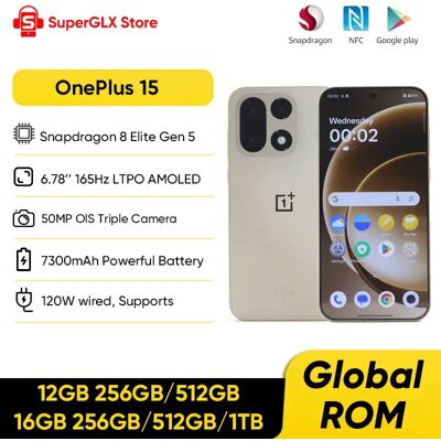 OnePlus Versione Cinese 15 Smartphone 5G Sbloccato, Snapdragon 8 Elite Gen 5, Schermo 6.78'' 165Hz, Fotocamera 50MP, Batteria 7300mAh, NFC OnePlus Versione Cinese 15 Smartphone 5G Sbloccato, Snapdragon 8 Elite Gen 5, Schermo 6.78'' 165Hz, Fotocamera 50MP, Batteria 7300mAh, NFC