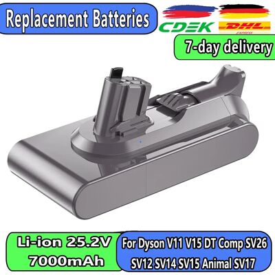 powtree Batteria di ricambio da 21,6 V 6000 mAh per batteria Dyson V11 SV14 SV17 SV15 Cordless Fluffy Motorhead Stick Aspirapolvere portatile powtree Batteria di ricambio da 21,6 V 6000 mAh per batteria Dyson V11 SV14 SV17 SV15 Cordless Fluffy Motorhead Stick Aspirapolvere portatile