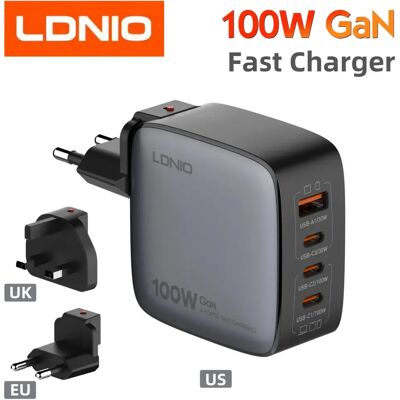 LDNIO Caricatore da 100 W Gan caricatore ricarica rapida type c alimentatore USB multiplo Telefono Tablet Laptop MacBook Caricatore portatile Adattatore EU UK US Spina LDNIO Caricatore da 100 W Gan caricatore ricarica rapida type c alimentatore USB multiplo Telefono Tablet Laptop MacBook Caricatore portatile Adattatore EU UK US Spina
