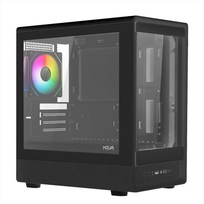 NOUA Nexus PK100, Case Gaming MicroATX Compatto, Ventola PWM ARGB, Vetro Temperato a Doppia Finestra, Micro Tower con USB 3.0, Nero NOUA Nexus PK100, Case Gaming MicroATX Compatto, Ventola PWM ARGB, Vetro Temperato a Doppia Finestra, Micro Tower con USB 3.0, Nero