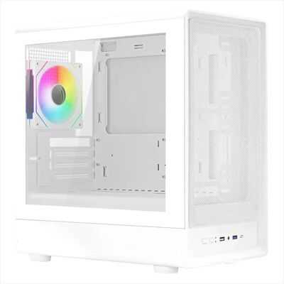NOUA Nexus PH200, Case Gaming MicroATX Compatto, Ventola PWM ARGB, Micro Tower con USB 3.0, Frontale Mesh e Laterale in Vetro Temperato, Bianco NOUA Nexus PH200, Case Gaming MicroATX Compatto, Ventola PWM ARGB, Micro Tower con USB 3.0, Frontale Mesh e Laterale in Vetro Temperato, Bianco