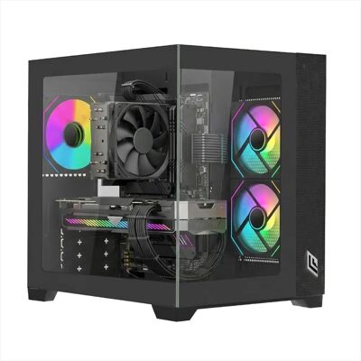 NOUA Vision ZK100 Mini Nero, Case Micro ATX PC Gaming Mini Tower 0.60MM, Ventola LED ARGB Indirizzabile, Struttura Doppia Camera, USB 3.0, Vetro Temperato Frontale e Laterale NOUA Vision ZK100 Mini Nero, Case Micro ATX PC Gaming Mini Tower 0.60MM, Ventola LED ARGB Indirizzabile, Struttura Doppia Camera, USB 3.0, Vetro Temperato Frontale e Laterale