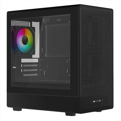 NOUA Nexus PK200, Case Gaming MicroATX Compatto, Ventola PWM ARGB, Micro Tower con USB 3.0, Frontale Mesh e Laterale in Vetro Temperato, Nero NOUA Nexus PK200, Case Gaming MicroATX Compatto, Ventola PWM ARGB, Micro Tower con USB 3.0, Frontale Mesh e Laterale in Vetro Temperato, Nero