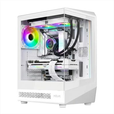 NOUA Demon TH100, Case Gaming ATX Compatto, Ventola PWM ARGB e Strip LED, Mid-Tower USB 3.0 e Type-C, Frontale e Laterale in Vetro Temperato, Bianco NOUA Demon TH100, Case Gaming ATX Compatto, Ventola PWM ARGB e Strip LED, Mid-Tower USB 3.0 e Type-C, Frontale e Laterale in Vetro Temperato, Bianco