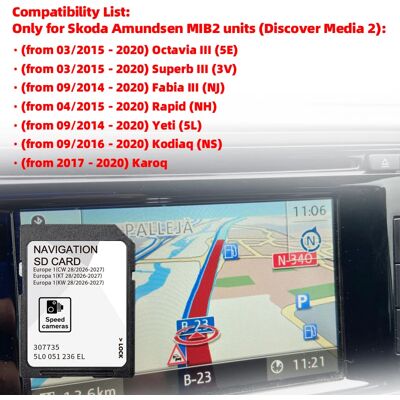 NONE Scheda SD di Navigazione Sat Navi A1 2026-2027 per Skoda Octavia Superb Fabia Rapid Yeti, 32GB, Mappe Europa e Regno Unito, GPS 5L0051236EL NONE Scheda SD di Navigazione Sat Navi A1 2026-2027 per Skoda Octavia Superb Fabia Rapid Yeti, 32GB, Mappe Europa e Regno Unito, GPS 5L0051236EL