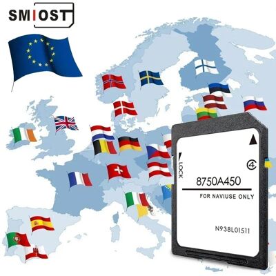SMIOST Scheda di Memoria GPS per L200 Pajero Outlander, Navigazione Mitsubishi 8750A450 MMCS, Mappe Europa 16GB, Aggiornamento Dati 2026 SMIOST Scheda di Memoria GPS per L200 Pajero Outlander, Navigazione Mitsubishi 8750A450 MMCS, Mappe Europa 16GB, Aggiornamento Dati 2026