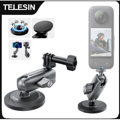 TELESIN Supporto per action camera magnetico in lega di alluminio 360 ° Adattatore 1/4 regolabile per smartphone GoPro Insta360 DJI OSMO Action TELESIN Supporto per action camera magnetico in lega di alluminio 360 ° Adattatore 1/4 regolabile per smartphone GoPro Insta360 DJI OSMO Action