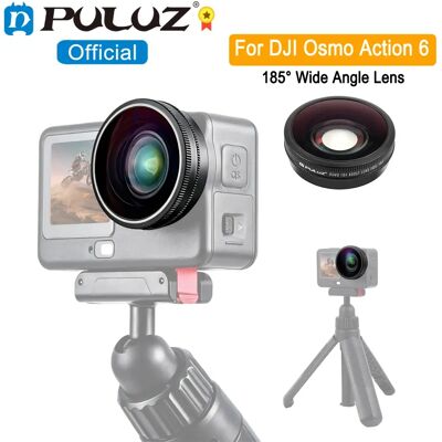 PULUZ Obiettivo grandangolare 185 gradi per DJI Osmo Action 6, obiettivo FOV Boost per fotocamera DJI Action 6 PULUZ Obiettivo grandangolare 185 gradi per DJI Osmo Action 6, obiettivo FOV Boost per fotocamera DJI Action 6