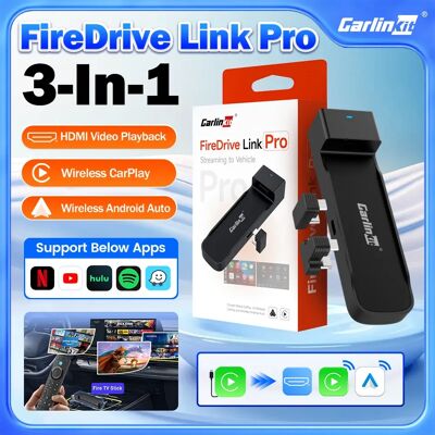 Carlinkit FireDrive Link Pro Adattatore wireless 3 in 1 Wireless Android Auto CarPlay HDMI per Fire TV Stick Lite/Max/HD Riproduzione video Carlinkit FireDrive Link Pro Adattatore wireless 3 in 1 Wireless Android Auto CarPlay HDMI per Fire TV Stick Lite/Max/HD Riproduzione video