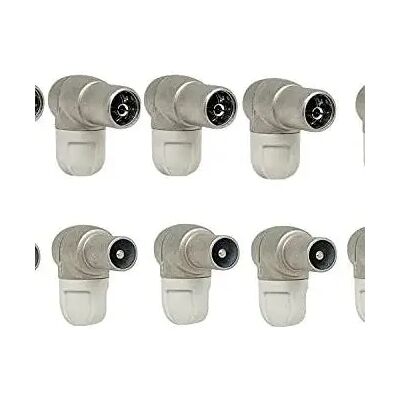 Televes Pack Connettori antenna TV DTT 5 unità Maschio 4130 + 5 unità Femmina 4131 - Connettori CEI ad angolo schermato per cavi coassiali da 6,9 mm Televes Pack Connettori antenna TV DTT 5 unità Maschio 4130 + 5 unità Femmina 4131 - Connettori CEI ad angolo schermato per cavi coassiali da 6,9 mm