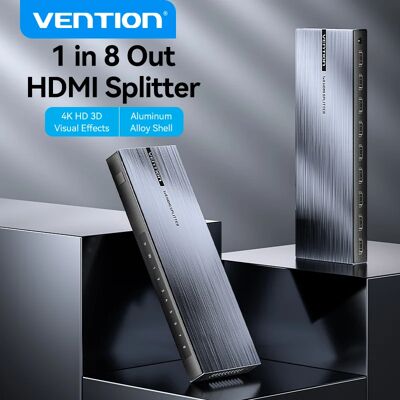 Vention HDMI Splitter 1 In 8 Out adattatore 4K 60Hz HDMI 2.0 1x8 Switcher con alimentatore per TV Xbox PS4 lettore blu-ray cavo HD Vention HDMI Splitter 1 In 8 Out adattatore 4K 60Hz HDMI 2.0 1x8 Switcher con alimentatore per TV Xbox PS4 lettore blu-ray cavo HD