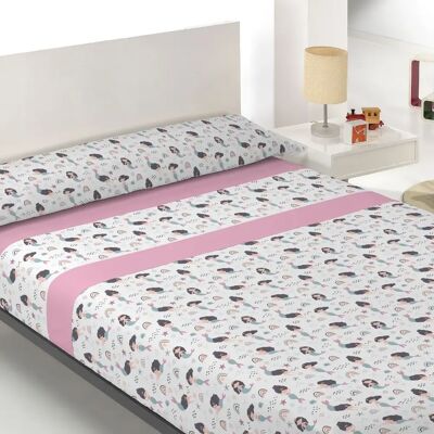NONE Set lenzuola per bambina con sirene e arcobaleni, Rossana Brand NONE Set lenzuola per bambina con sirene e arcobaleni, Rossana Brand