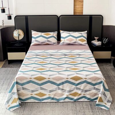 Polaristar Set di lenzuola 4 pezzi letto 135 cm/150 cm/180 cm Colore primaverile - geometrico estivo Polaristar Set di lenzuola 4 pezzi letto 135 cm/150 cm/180 cm Colore primaverile - geometrico estivo