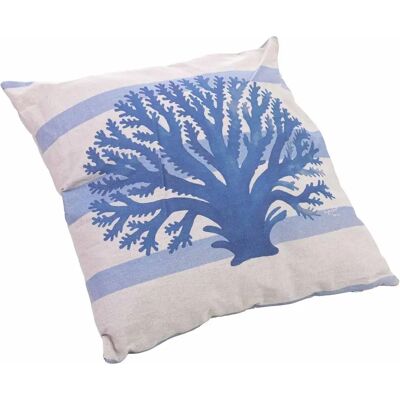Wonderlust Deco - Cuscino in cotone con alghe blu 42x42x8h cm Blu 42x42x8h cm Wonderlust Deco - Cuscino in cotone con alghe blu 42x42x8h cm Blu 42x42x8h cm