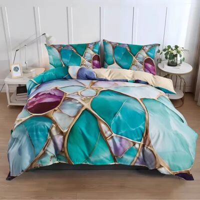 NONE Copripiumino con motivo marmorizzato, set di biancheria da letto in microfibra con motivi geometrici astratti, misura Full/Queen/King, copripiumino per bambini, decorazioni per la camera da letto di NONE Copripiumino con motivo marmorizzato, set di biancheria da letto in microfibra con motivi geometrici astratti, misura Full/Queen/King, copripiumino per bambini, decorazioni per la camera da letto di