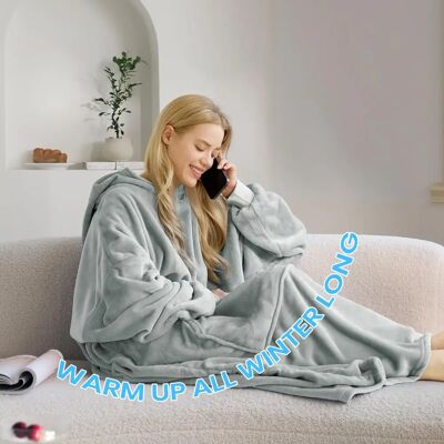 Good Nite Buona Nite Cuddle coperta manica felpa con cappuccio coperta maglione da donna felpe oversize con tasche flanella Good Nite Buona Nite Cuddle coperta manica felpa con cappuccio coperta maglione da donna felpe oversize con tasche flanella