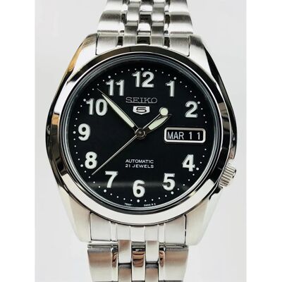 Seiko Orologio automatico da uomo 5 SNK381K1 cinturino in acciaio quadrante nero SNK381 Seiko Orologio automatico da uomo 5 SNK381K1 cinturino in acciaio quadrante nero SNK381