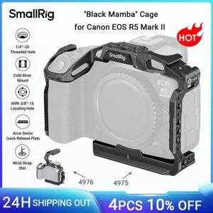 SmallRig R5 Mark II Gabbia per fotocamera "Black Mamba" per Canon EOS R5 Mark II, con piastra a sgancio rapido per pattino freddo per tipo Arca -4975 SmallRig R5 Mark II Gabbia per fotocamera "Black Mamba" per Canon EOS R5 Mark II, con piastra a sgancio rapido per pattino freddo per tipo Arca -4975