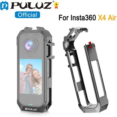 PULUZ Gabbia per fotocamera in metallo per Insta360 X4 Air Action Camera Doppio supporto per slitta fredda Espandi il telaio dell'alloggiamento con base magnetica PULUZ Gabbia per fotocamera in metallo per Insta360 X4 Air Action Camera Doppio supporto per slitta fredda Espandi il telaio dell'alloggiamento con base magnetica