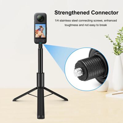 PULUZ Asta Selfie Retrattile Invisibile da 1,22m con Treppiede per Fotocamera d'Azione Panoramica Insta360 X6 / X5/X4 Air/X4/X3 PULUZ Asta Selfie Retrattile Invisibile da 1,22m con Treppiede per Fotocamera d'Azione Panoramica Insta360 X6 / X5/X4 Air/X4/X3