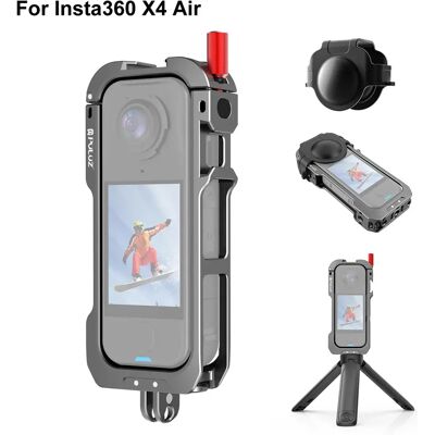 PULUZ per Insta360 X4 Air Gabbia protettiva in metallo Telaio di espansione con basi per pattini freddi e copriobiettivo per Insta360 X4 Air Frame PULUZ per Insta360 X4 Air Gabbia protettiva in metallo Telaio di espansione con basi per pattini freddi e copriobiettivo per Insta360 X4 Air Frame