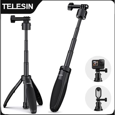 TELESIN Mini treppiede per selfie stick a sgancio rapido portatile lunghezza regolabile per GoPro Insta360 DJI Osmo Action Action Camera TELESIN Mini treppiede per selfie stick a sgancio rapido portatile lunghezza regolabile per GoPro Insta360 DJI Osmo Action Action Camera