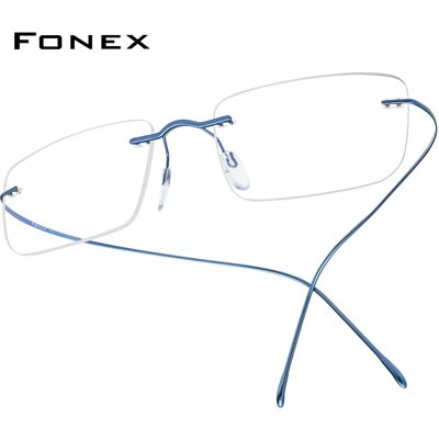 FONEX B Occhiali in titanio Telaio da uomo Nuovo design di marca Occhiali da vista quadrati senza montatura Occhiali da vista giapponesi ultraleggeri da donna senza montatura 85634 FONEX B Occhiali in titanio Telaio da uomo Nuovo design di marca Occhiali da vista quadrati senza montatura Occhiali da vista giapponesi ultraleggeri da donna senza montatura 85634