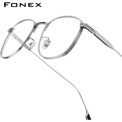 FONEX Occhiali in titanio puro Telaio da uomo Brand Design Occhiali da vista rotondi vintage da donna Occhiali ultraleggeri giapponesi 8517 FONEX Occhiali in titanio puro Telaio da uomo Brand Design Occhiali da vista rotondi vintage da donna Occhiali ultraleggeri giapponesi 8517