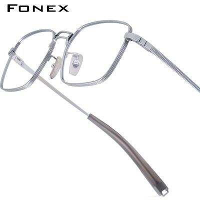 FONEX Occhiali da vista in titanio Telaio da uomo Nuovo design di marca Occhiali da vista quadrati Maschili di alta qualità Ultraleggeri Occhiali personalizzati giapponesi DRX8827 FONEX Occhiali da vista in titanio Telaio da uomo Nuovo design di marca Occhiali da vista quadrati Maschili di alta qualità Ultraleggeri Occhiali personalizzati giapponesi DRX8827