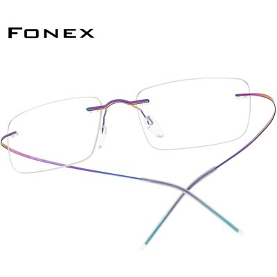 FONEX Occhiali in titanio senza montatura da uomo Occhiali da vista senza montatura di design di marca da donna Occhiali giapponesi ultraleggeri di alta qualità 85707 FONEX Occhiali in titanio senza montatura da uomo Occhiali da vista senza montatura di design di marca da donna Occhiali giapponesi ultraleggeri di alta qualità 85707