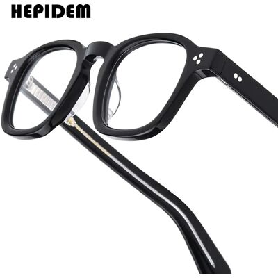 FONEX Montatura per Occhiali HEPIDEM in Acetato Spesso, Occhiali Retrò da Uomo e Donna, Marca Famosa, Design Quadrato, Occhiali Artigianali Giapponesi 9411 FONEX Montatura per Occhiali HEPIDEM in Acetato Spesso, Occhiali Retrò da Uomo e Donna, Marca Famosa, Design Quadrato, Occhiali Artigianali Giapponesi 9411