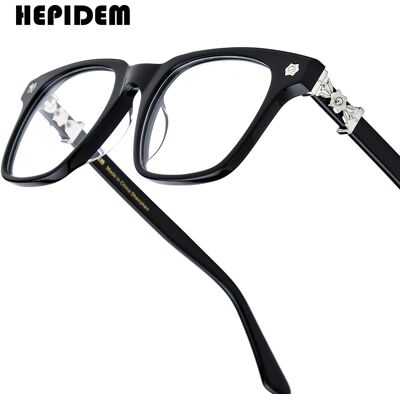 FONEX HEPIDEM Occhiali da vista in acetato Telaio da uomo Retro Occhiali cromati Donna Designer di marca Occhiali quadrati fatti a mano giapponesi CH 9395 FONEX HEPIDEM Occhiali da vista in acetato Telaio da uomo Retro Occhiali cromati Donna Designer di marca Occhiali quadrati fatti a mano giapponesi CH 9395